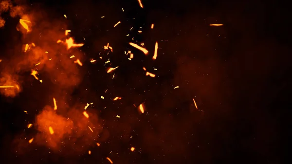 Винтажное абстрактное пламя с огненными частицами угля на изолированном фоне. Элемент дизайна . — стоковое фото