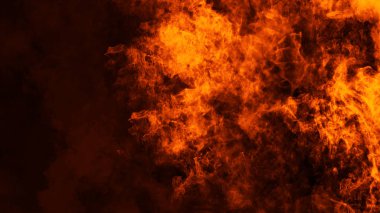 Fire flames texture on isolated black background. Perfect texture overlays for copy space.Design element clipart