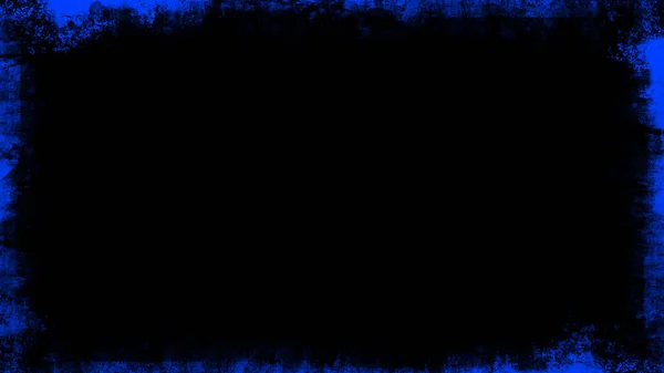 고립 된 검은 배경에 오래 된 빈티지 블루 프레임. 테두리 오버레이 — 스톡 사진