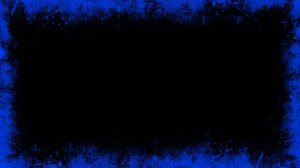 Antiguo marco azul vintage sobre un fondo negro aislado. Superposiciones fronterizas — Foto de Stock