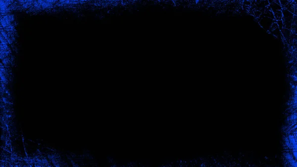 Старая винтажная синяя рамка на изолированном черном фоне. Пограничные накладки — стоковое фото