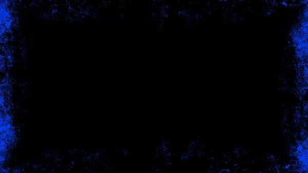 Старая винтажная синяя рамка на изолированном черном фоне. Пограничные накладки — стоковое фото