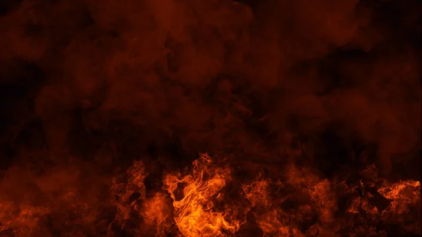 Fire flames texture on isolated black background. Perfect texture overlays for copy space.Design element — Stock Photo, Image