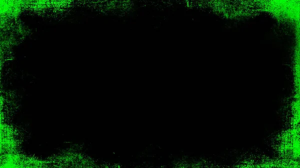 Starý zelený rám na izolované černé pozadí. Překrytí ohraničení textury. — Stock fotografie