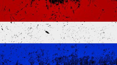 Nederland'ın eski eski bayrağı. Sanat dokusu ulusal bayrak boyalı.