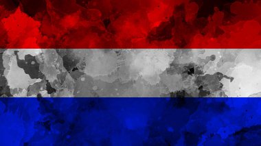 Nederland'ın eski eski bayrağı. Sanat dokusu ulusal bayrak boyalı.