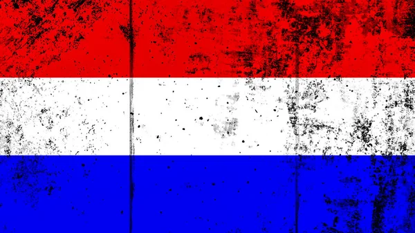 Vintage Old Flag Nederland Art Texture Painted National Flag — Stock Photo, Image