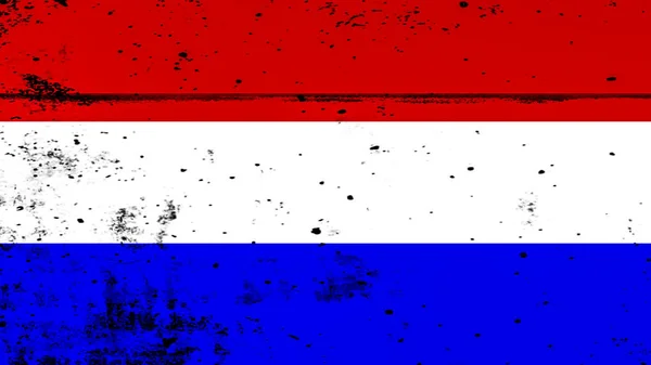 Vintage Old Flag Nederland Art Texture Painted National Flag — Stock Photo, Image