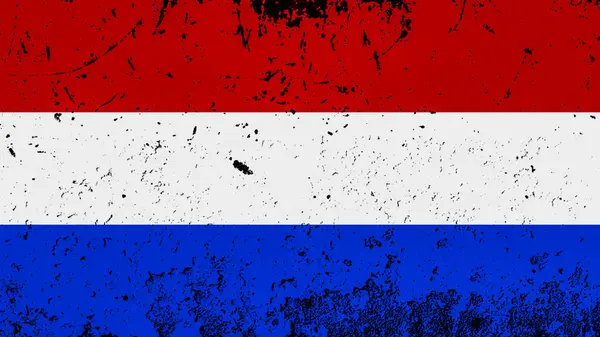 Antigua Bandera Nederland Textura Artística Pintada Bandera Nacional —  Fotos de Stock