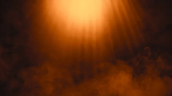 Fire Spotlight z efektem mgły dymnej na białym tle czarnego. Element projektowy. — Zdjęcie stockowe