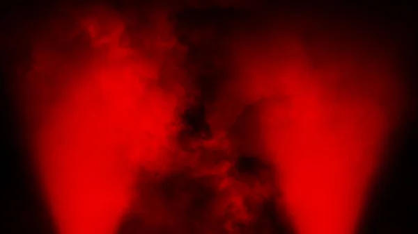 Yerde duman ile Spotlight kırmızı sahne . İzole arka plan. Tasarım dokusu . — Stok fotoğraf