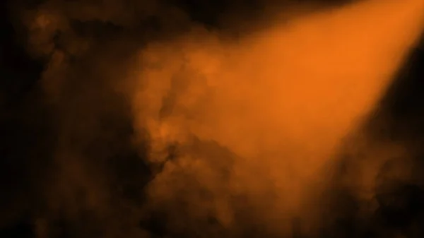 Abstrakt oransje rampelys med bakgrunn i røyktåke. Bakgrunnstekst for grafisk stegdesign . – stockfoto