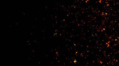 Fire embers particles texture overlays . Burn effect on isolated black background. Design texture. clipart