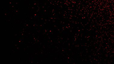 Perftect kırmızı parçacıklar arka planda közler. Soyut koyu parıltılı ateş parçacıkları doku veya doku bindirmeleri Yanar. Tasarım dokusu.