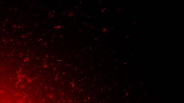 Arka planda izole kırmızı efekt toz enkaz, doku hareket tozu sprey patlama