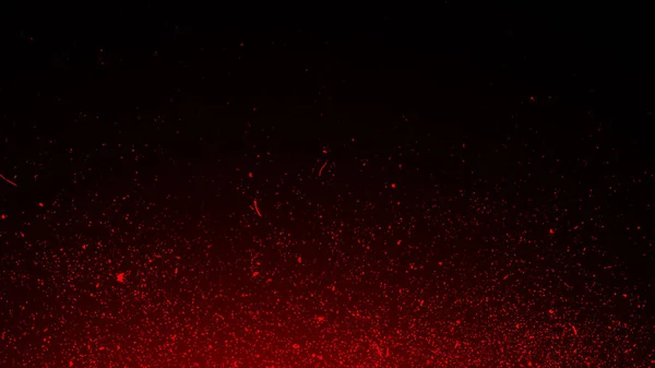 红色效果灰尘碎片隔离在背景上，运动粉末喷雾爆裂在纹理 — 图库照片