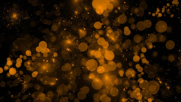 Fondo bokeh abstracto dorado. partículas de polvo reales con estrellas de destello de lentes reales. luces de brillo. Luces abstractas desenfocadas. Feliz Navidad y fiesta de Año Nuevo . —  Fotos de Stock