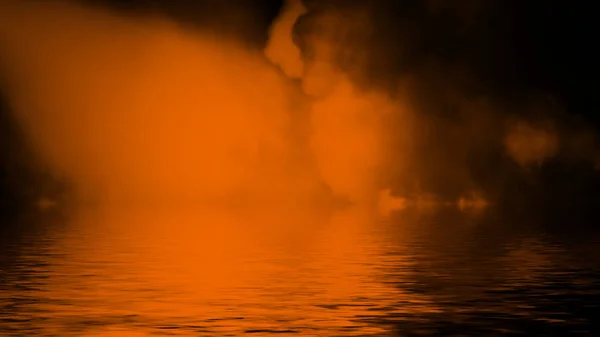 Абстрагирующийся оранжевый дым с запахом в воде. Элемент дизайна . — стоковое фото