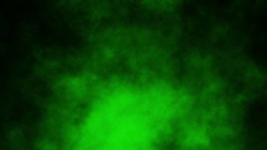 Yeşil duman sahne stüdyosu. Soyut sis dokusu kaplamaları.