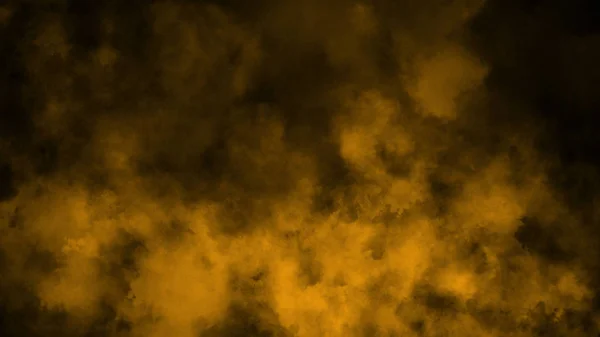 Brouillard jaune et effet brouillard sur fond noir. Texture fumée. Élément de conception — Photo