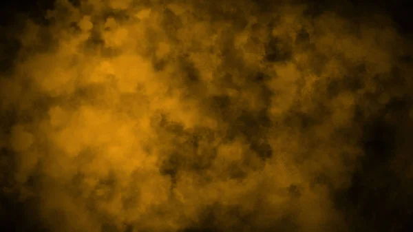 黒い背景に黄色の霧と霧の効果。煙の質感。デザイン要素 — ストック写真