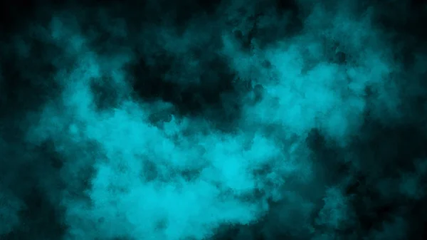 Kék köd és köd effektus fekete háttérre. Füst textúra. Dizájn elem — Stock Fotó