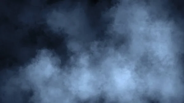O vapor de fumaça azul abstrato move-se sobre um fundo preto. O conceito de aromaterapia. Elemento de projeto — Fotografia de Stock