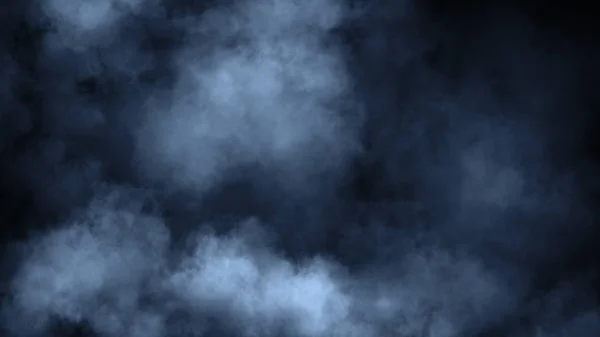 La vapeur de fumée bleue abstraite se déplace sur un fond noir. Le concept d'aromathérapie. Élément de conception — Photo