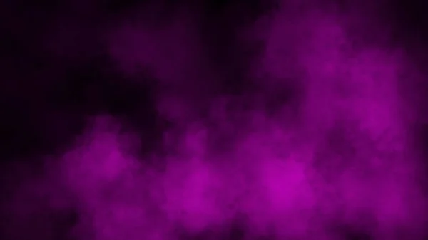 Na černém pozadí se nachází abstraktní purpurová kouřová mlha. Textury. — Stock fotografie