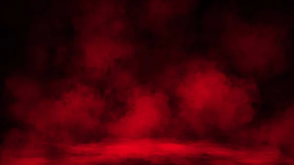 Siyah bir arka plan üzerinde soyut kırmızı duman sis sis. Doku. — Stok fotoğraf