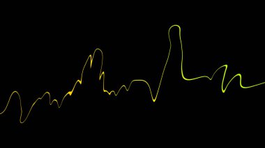 Renkli konuşan ses dalgası çizgileri. Müzik, bilim veya teknoloji için siyah arka plan üzerinde izole