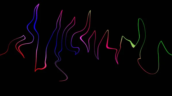 Linhas de ondas sonoras coloridas. Isolado em fundo preto para música, ciência ou tecnologia — Fotografia de Stock