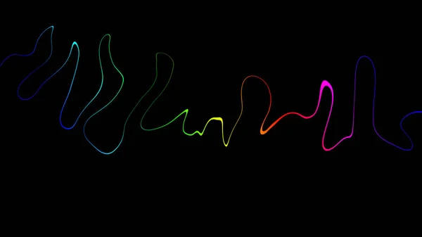 Barevné vlnovné vlny. Izolovaný na černém pozadí pro hudbu, vědu nebo techniku — Stock fotografie