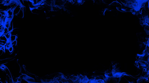 Blue frame smoke misty texture effect for film , text or space . Border texture. Design element.