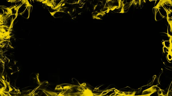 Struttura del fumo di confine. Linea cornice gialla ornamento sovrapposizioni texture — Foto Stock