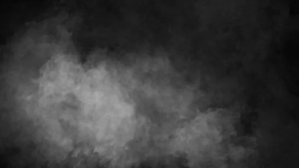 Rauch auf dem Fußboden. isolierter schwarzer Hintergrund. — Stockfoto