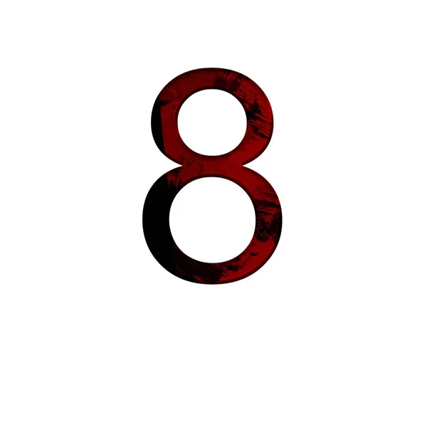 Número 8 ilustración sobre fondo blanco aislado.Símbolo abstracto del alfabeto. Elemento de diseño . — Foto de Stock