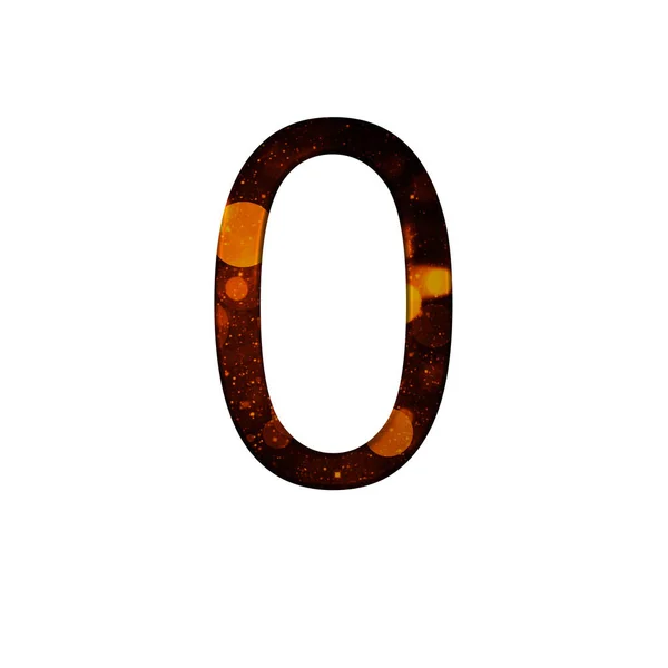 Zahl 0 Abbildung auf isoliertem weißem Hintergrund. Abstraktes Alphabet-Symbol. Gestaltungselement. — Stockfoto