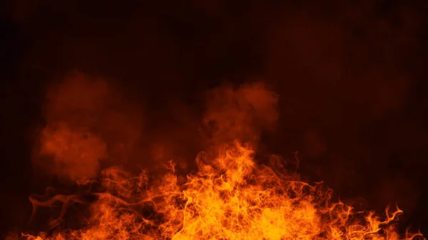 Textúrája Égési Tüzet Lángok Elszigetelt Fekete Háttér Textúra Banner Szórólap — Stock Fotó