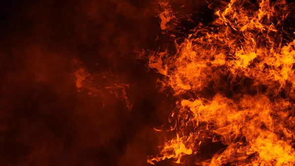 Textuur Van Brand Vuur Vlammen Geïsoleerde Zwarte Achtergrond Textuur Voor — Stockfoto