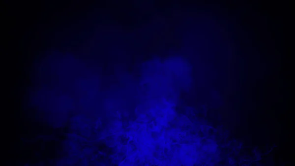 Abstract blue smoke steam moves on a black background . The concept of aromatherapy — Stock Photo, Image