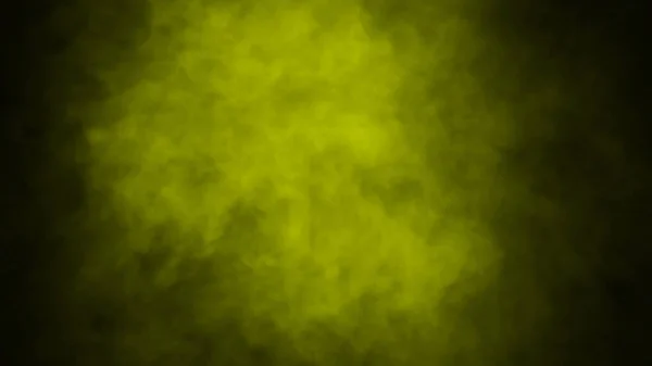 Gula dimma och dis effekt på svart bakgrund. Rök textur — Stockfoto