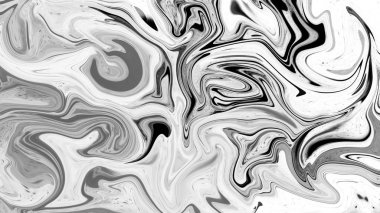 Sıvıakış akışı ile dijital proton siyah ve beyaz soyut arka plan. Tasarım öğesi.