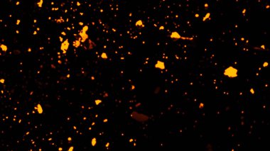 Yangın közler parçacıklar doku bindirmeleri . İzole edilmiş siyah arka plan üzerinde yanık etkisi. Tasarım dokusu.