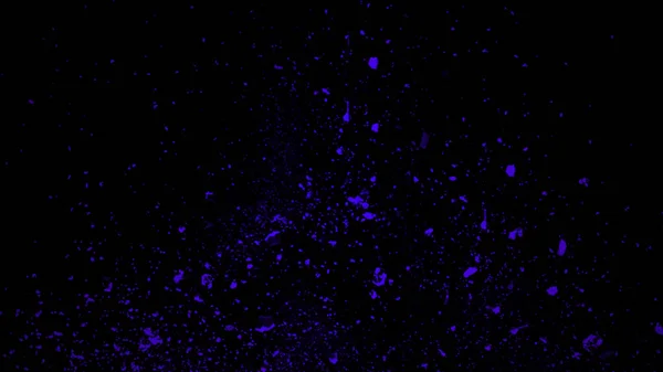 Blue particles effect dust debris isolated on black background, motion powder spray burst.