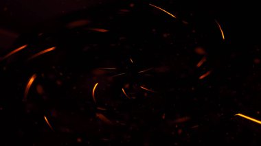 Yangın köz parçacıklar doku bindirmeleri. İzole siyah arka planda yanık etkisi. Tasarım elemanı.