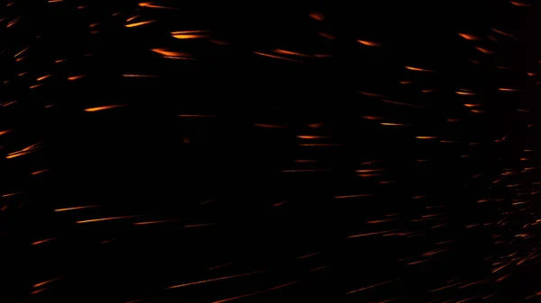 Tűz Embers részecskék textúrarétegek. Az elszigetelt fekete háttér égési hatása. Dizájn elem. — Stock Fotó