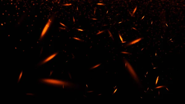 Fire embers particles texture overlays . Burn effect on isolated black background. Design element. — Stock Photo, Image