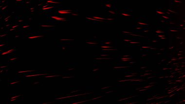 Siyah arka planda dekorasyon ve kaplama için gerçekçi izole kırmızı etkisi. Parçacık kavramı, parıllar, alev ve ışık. Tasarım elemanı.