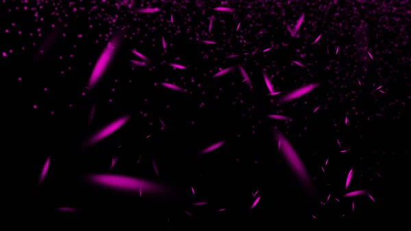 Violet particles debris isolated on black background for text or space . Film texture effect. Design element.